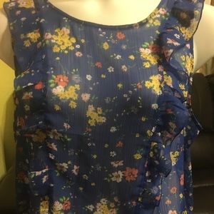 Flower top  sheer ruffle XL
